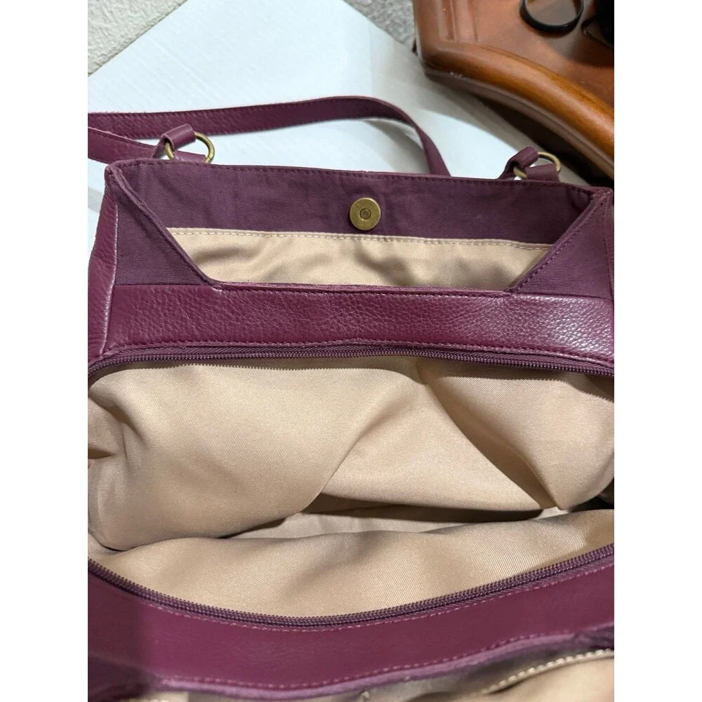 THE SAK Burgundy Leather Shoulder Bag Large Tote Purse